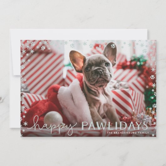 Gray Happy Pawlidays Pet Lover Carte photo de vaca (Devant)