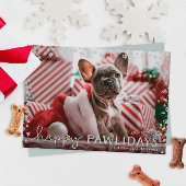 Gray Happy Pawlidays Pet Lover Carte photo de vaca