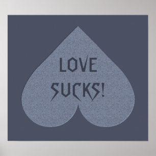 Gray Heart Anti-Valentine custom poster