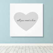 Gray Heart Canvas Afdruk (Insitu (Houten vloer))