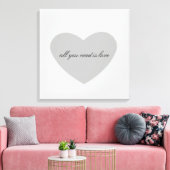 Gray Heart Canvas Afdruk (Insitu (Woonkamer))