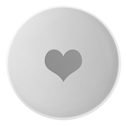 Gray Heart Ceramic Knob Keramische Knop (Voorkant)