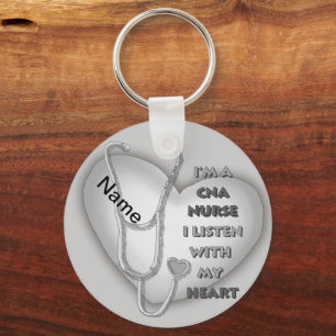 Gray Heart CNA Zurse Sleutelhanger