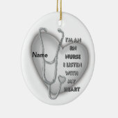 Gray Heart RN Geregistreerd zuster Keramisch Ornament (Rechts)