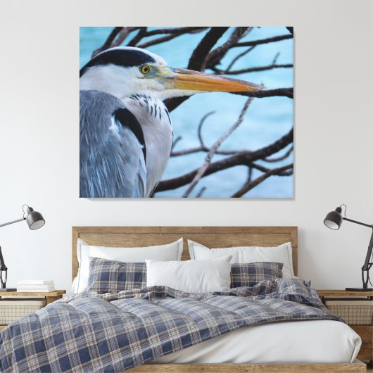 Gray Heron Canvas Afdruk (Insitu (Slaapkamer))