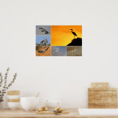 Gray Heron Collage Poster (Keuken)