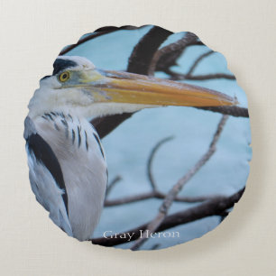 Gray Heron Rond Kussen