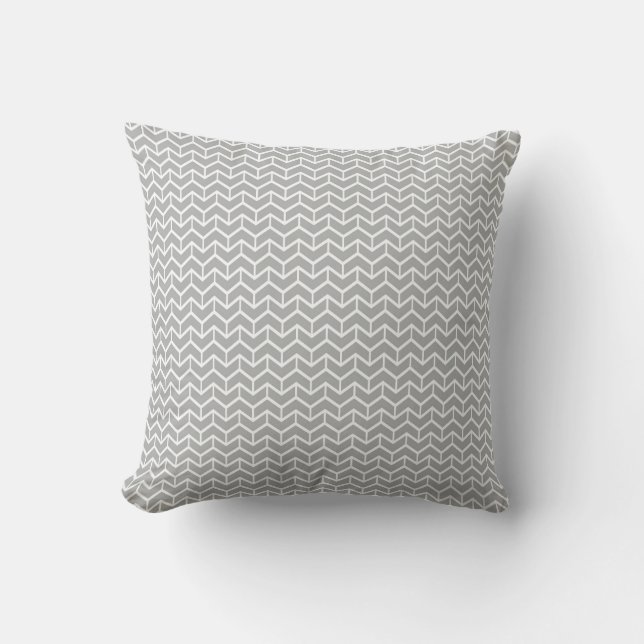 Gray Herringbone Bricks Kussen (Voorkant)