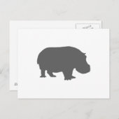 Gray Hippo Silhouette Briefkaart (Voorkant / Achterkant)