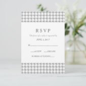 Gray Houndstooth Wedding Response Kaart (Staand voorkant)