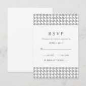 Gray Houndstooth Wedding Response Kaart (Voorkant / Achterkant)