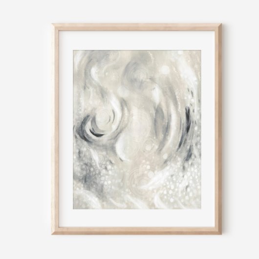 Gray Ivory Contemporary Abstract Art Poster