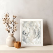 Gray Ivory Contemporary Abstract Art Poster