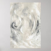 Gray Ivory Contemporary Abstract Art Poster (Devant)