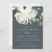 GRAY IVORY WHITE FLORA WATERVERF COUPLY SHOWER KAART (Voorkant)