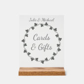 Gray Ivy Wreath Wedding Cards and Gifts (Recto)