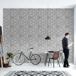 Gray Kaleidoscope Behang