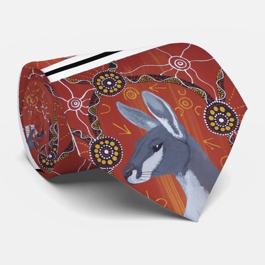 Gray Kangaroo Cravate autochtone (Roulé)