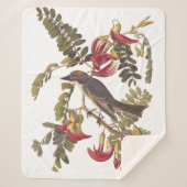 Gray Kingbird Audubon Bird on Flowering Tree Sherpa Deken (Voorkant)