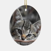 Gray Kitten Keramisch Ornament (Rechts)