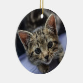Gray Kitten Keramisch Ornament (Rechts)