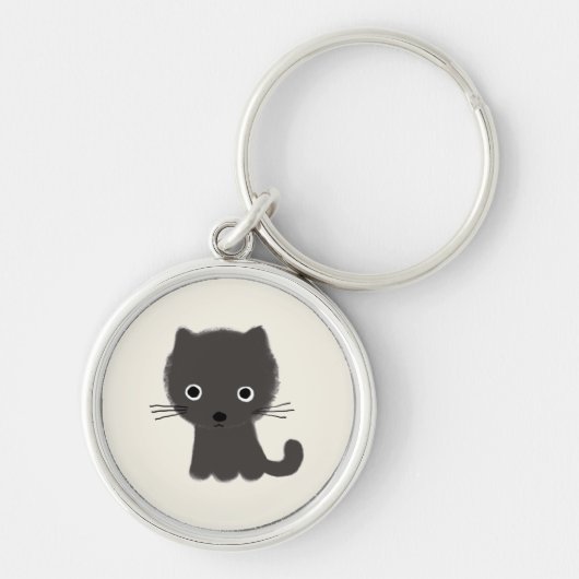 Gray Kitten Sleutelhanger (Voorkant)