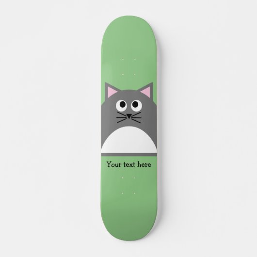 Gray Kitty Cat Aangepast skateboard (Voorkant)
