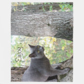 Gray Kitty Cat Fleece Deken (Voorkant)