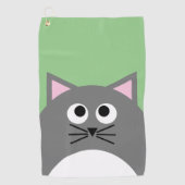 Gray Kitty Cat Golfhanddoek (Voorkant)