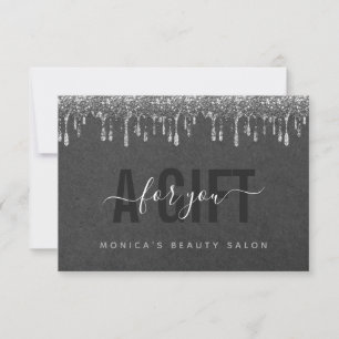 Gray Kraft Paper & Silver Glitter Driving Beauty