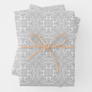 Gray Lace Inpakpapier Vel