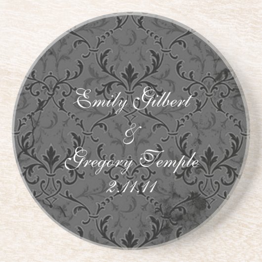 Gray Lace Wedding Favor Onderzetters (Voorkant)