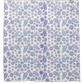 Gray & Lavender Floral Pattern Douchegordijn (Voorkant)