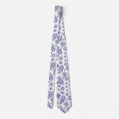 Gray & Lavender Floral Pattern Stropdas (Achterkant)