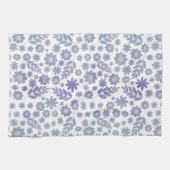 Gray & Lavender Floral Pattern Theedoek (Horizontaal)