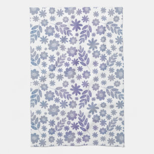 Gray & Lavender Floral Pattern Theedoek