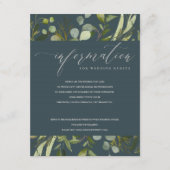 GRAY LEAFY FOLIAGE WATERVERF WEDING INFORMATIE INFORMATIEKAARTJE (Voorkant)