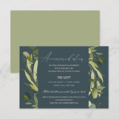 GRAY LEAFY GREEN FOLIAGE WEDDING ACCOMMODATION INFORMATIEKAARTJE (Voorkant / Achterkant)