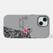 Gray Leopard Aesthetic Phone Case - Trendy Design iPhone 15 Hoesje (Achterkant horizontaal)