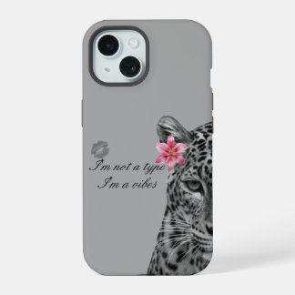 Gray Leopard Aesthetic Phone Case - Trendy Design iPhone 15 Hoesje