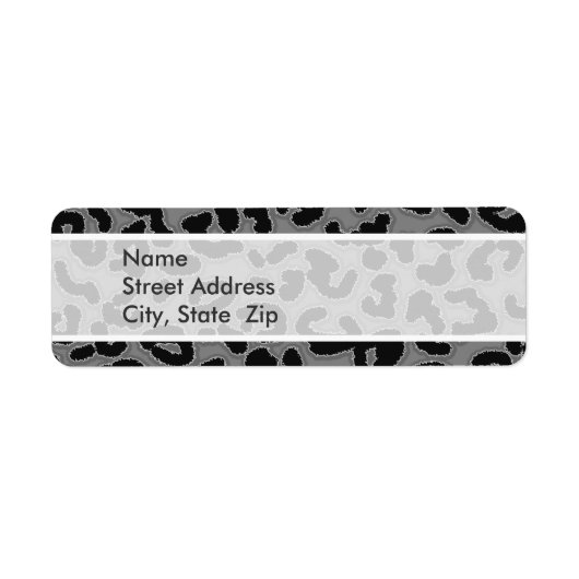 Gray Leopard Animal Print Etiket (Voorkant)