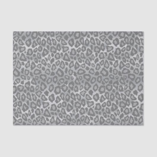 Gray Leopard Animal Print Tissuepapier (Voorkant)