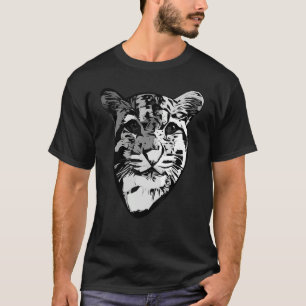 Gray Leopard predator printkop met opdruk T-shirt