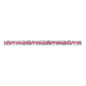 Gray Leopard Print Pattern met Roze naam Lint (Voorkant)
