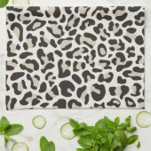 Gray Leopard Print Retro Kitchen Toweldoeken Theedoek (Gevouwen)