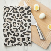 Gray Leopard Print Retro Kitchen Toweldoeken Theedoek (Quarter Fold)