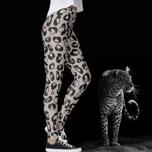 Gray Leopard Safari Print Leggings