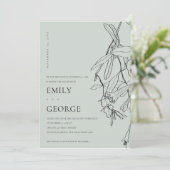 GRAY LINE DRAAIENDE FLORAAL WE HEBBEN DE KNOT INVI BEDANKKAART (Staand voorkant)