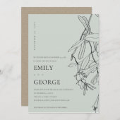 GRAY LINE DRAAIENDE FLORAAL WE HEBBEN DE KNOT INVI BEDANKKAART (Voorkant / Achterkant)