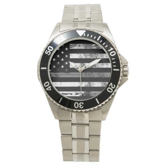Gray Line Drapeau Agent correctionnel Montre Homme (devant)